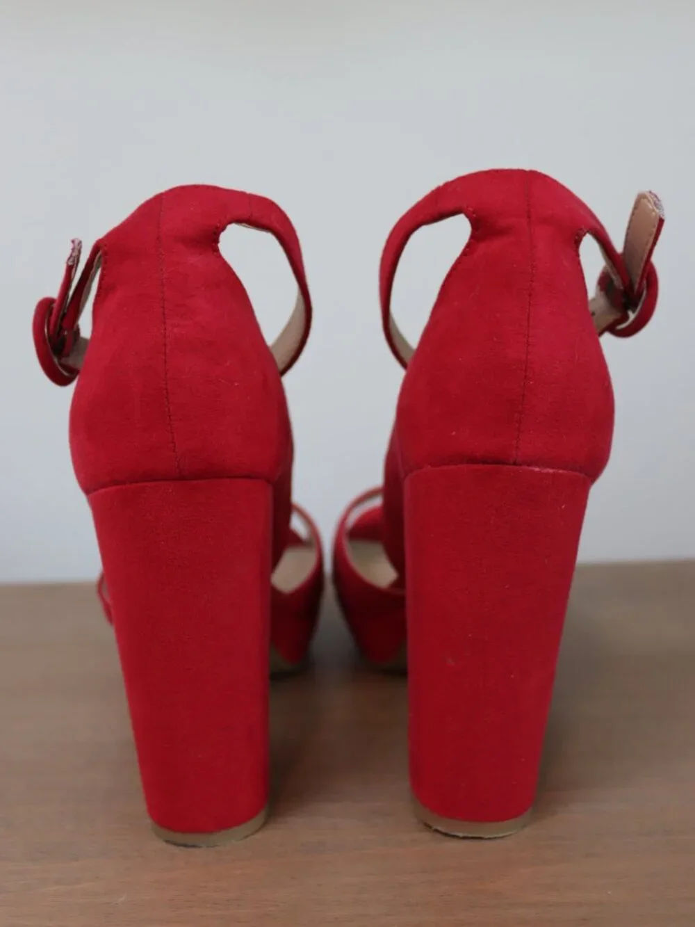 Red Block Heels - Picture 4 of 4